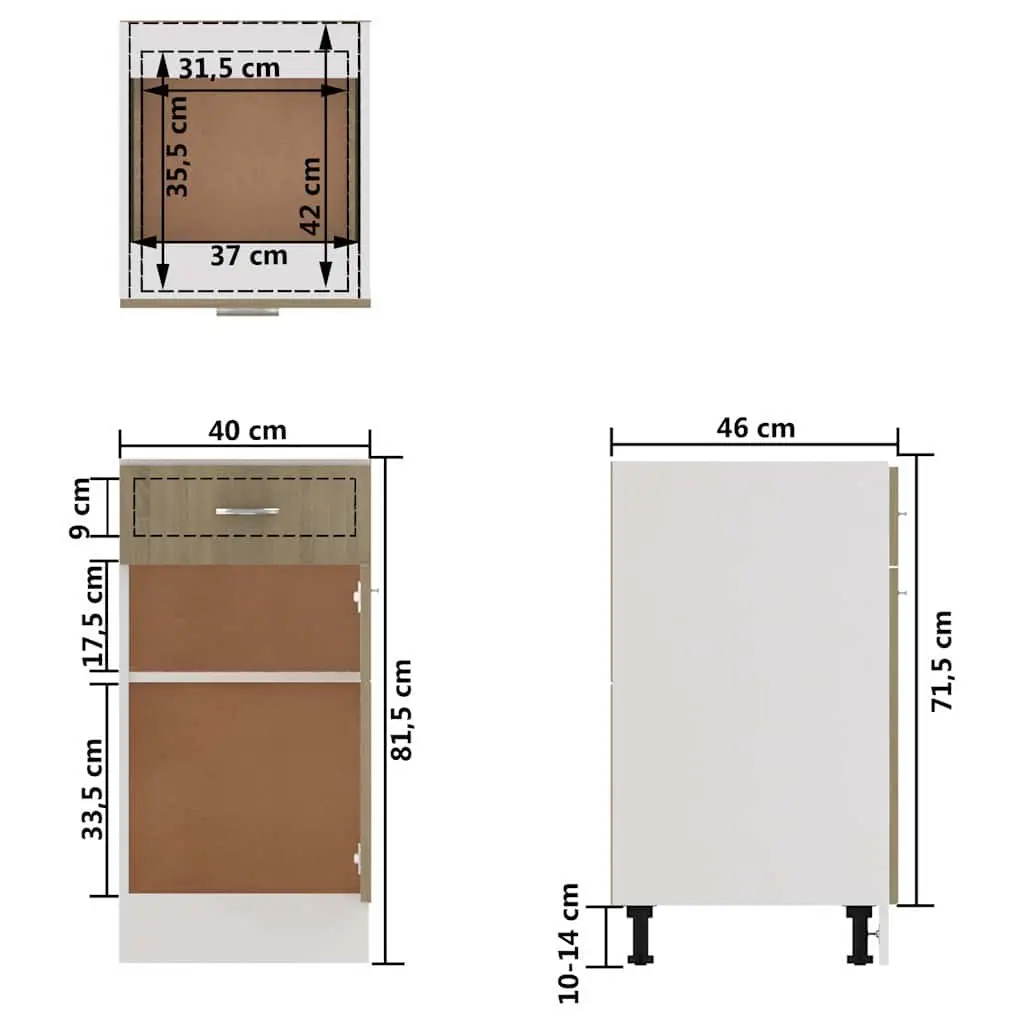 Brown Engineered Wood Storage Cabinet for Kitchen