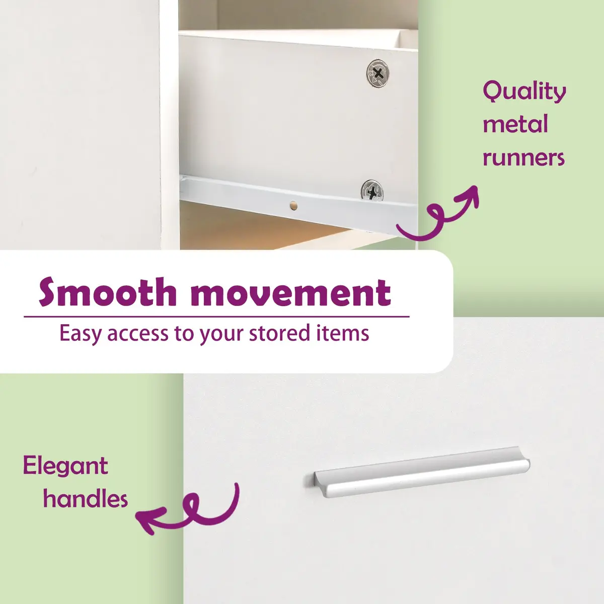 White Kitchen Storage Cabinet with Drawer and Shelves