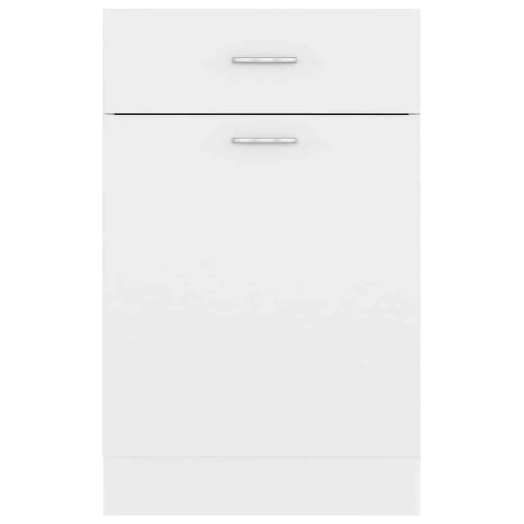 White Kitchen Storage Cabinet with Drawer and Shelves