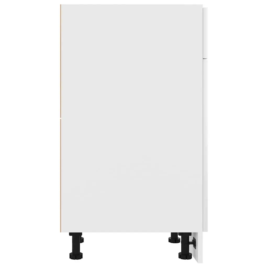 White Kitchen Storage Cabinet with Drawer and Shelves