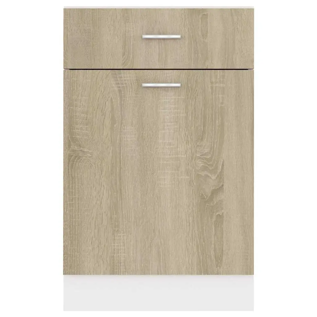 Brown Engineered Wood Kitchen Storage Cabinet with Drawer