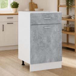 Grey Storage Cupboard with Organiser Shelves and Drawer