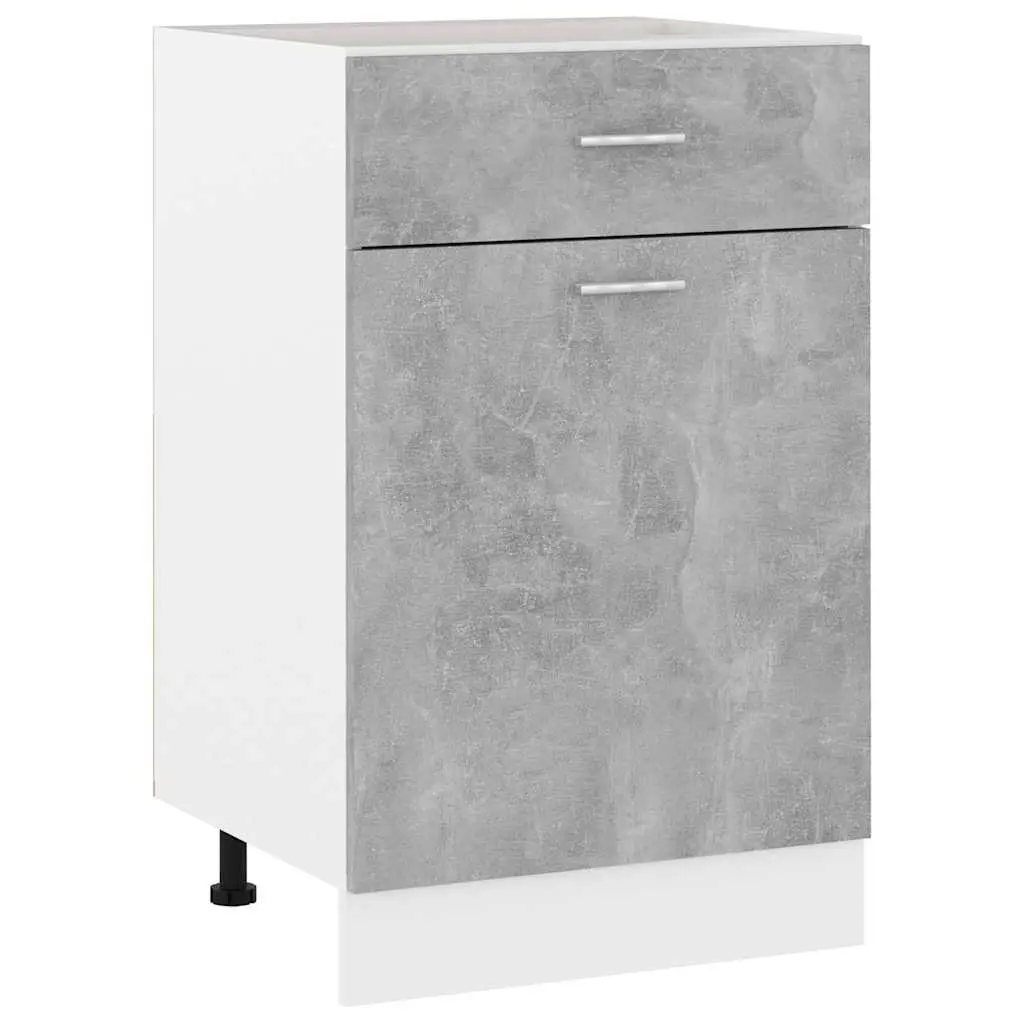 Grey Storage Cupboard with Organiser Shelves and Drawer