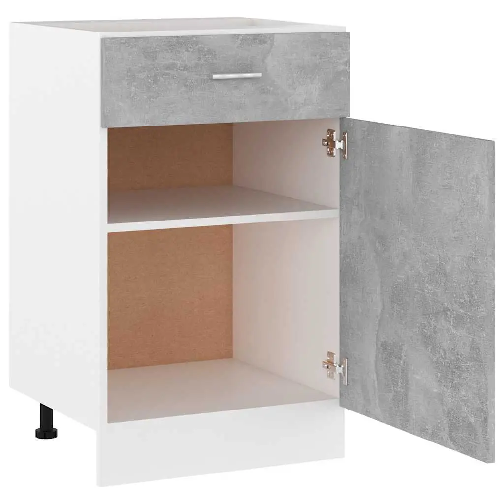 Grey Storage Cupboard with Organiser Shelves and Drawer