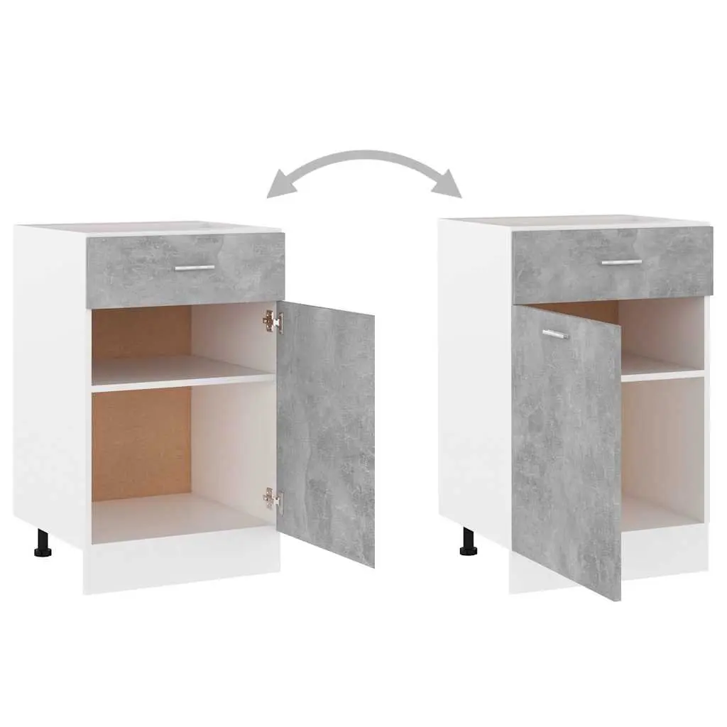 Grey Storage Cupboard with Organiser Shelves and Drawer