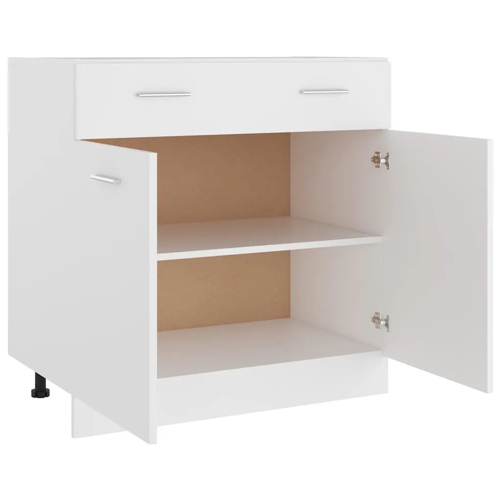 White Kitchen Cabinet for Organized Storage 80x46x81.5cm