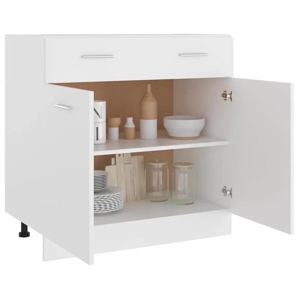 White Kitchen Cabinet for Organized Storage 80x46x81.5cm