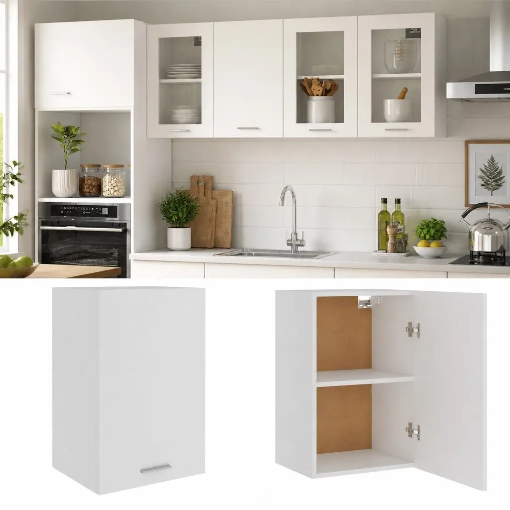 White Wall-Mounted Kitchen Storage Cabinet