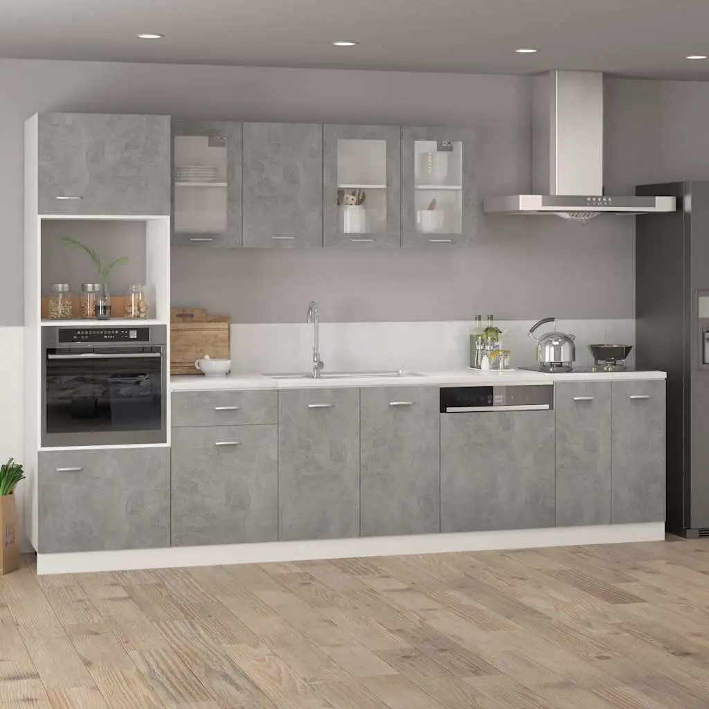 Hanging Kitchen Cabinet Grey Engineered Wood with Shelves