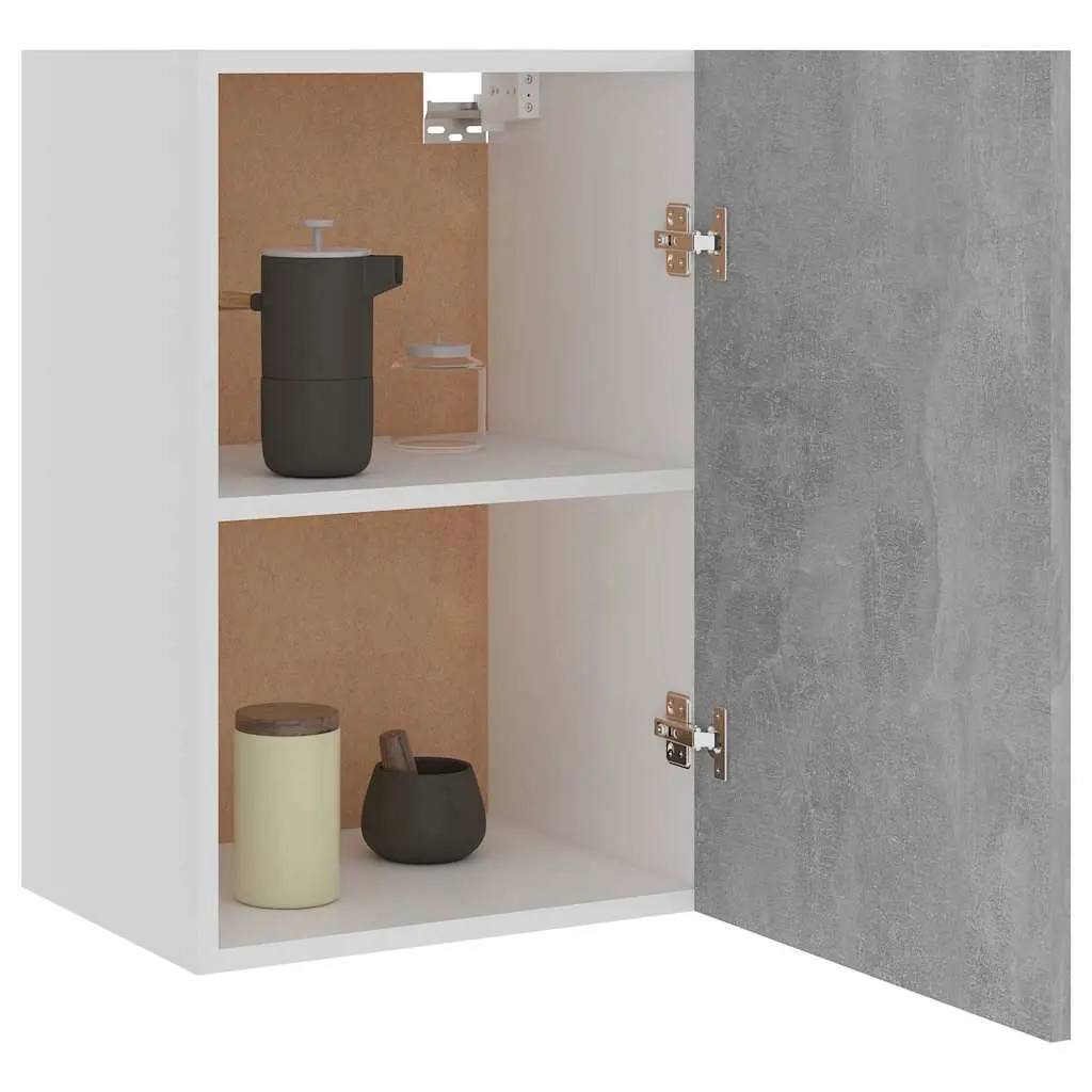 Hanging Kitchen Cabinet Grey Engineered Wood with Shelves