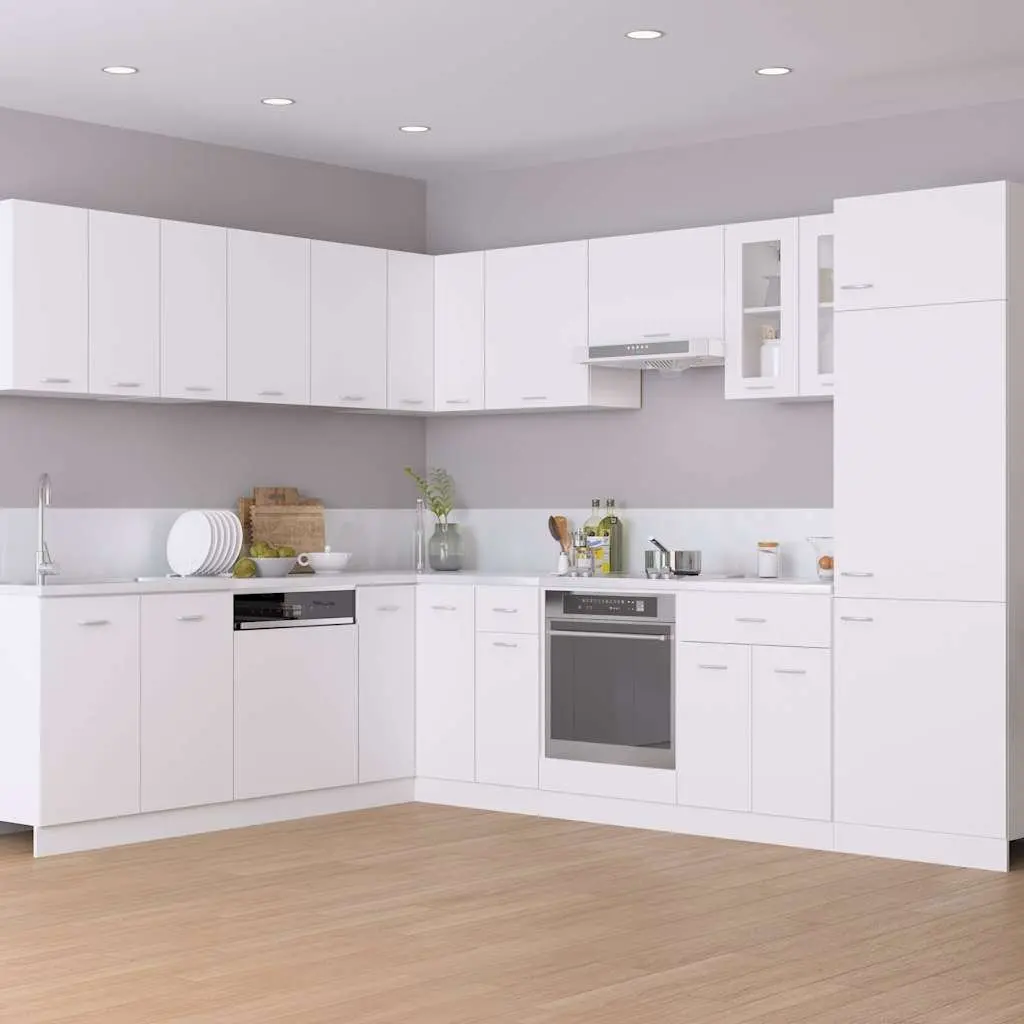 White Wall-Mounted Hanging Kitchen Cabinet with Two Shelves
