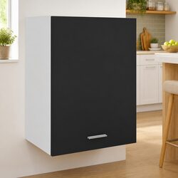 Wall-Mounted Black Kitchen Cabinet for Organized Storage