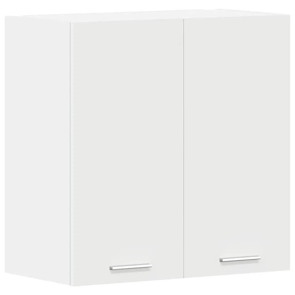 Hanging Kitchen Cabinet Wall-Mounted Storage White Engineered Wood Shelves