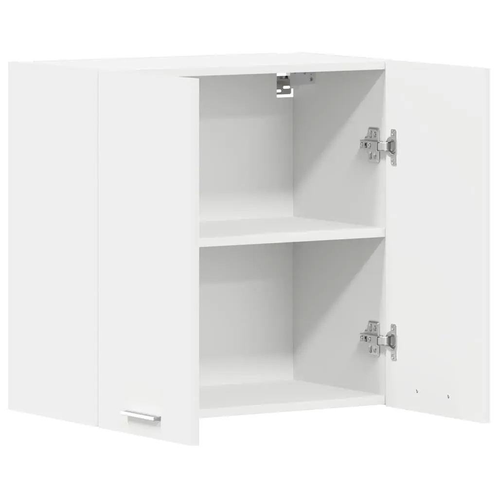 Hanging Kitchen Cabinet Wall-Mounted Storage White Engineered Wood Shelves