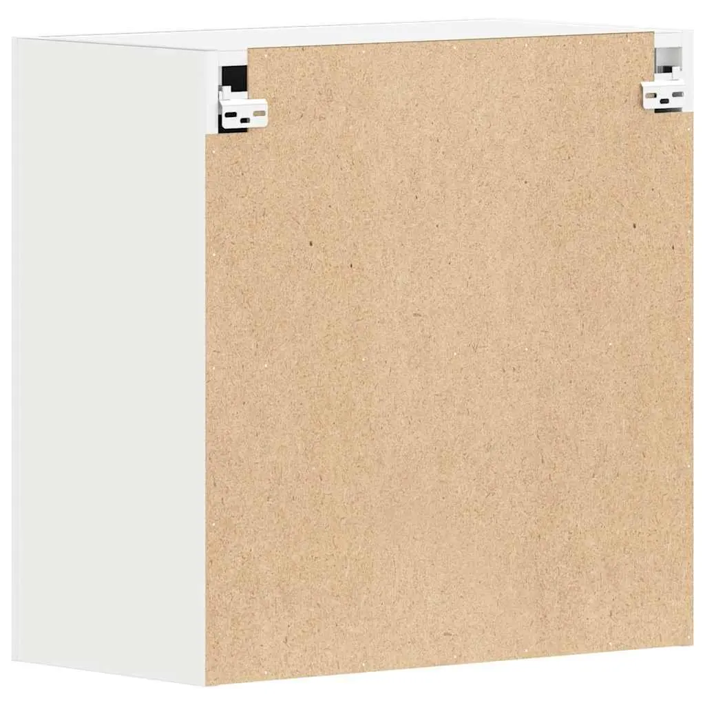 Hanging Kitchen Cabinet Wall-Mounted Storage White Engineered Wood Shelves