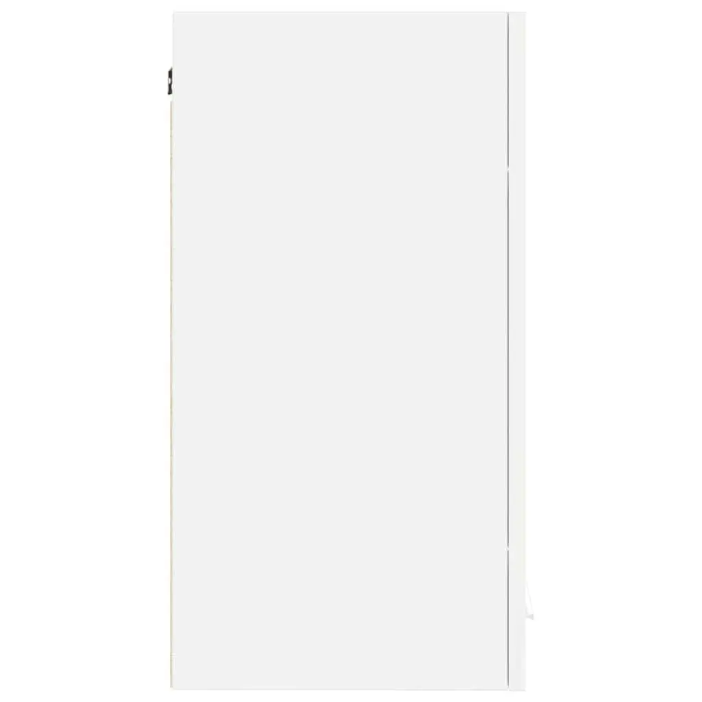 Hanging Kitchen Cabinet Wall-Mounted Storage White Engineered Wood Shelves