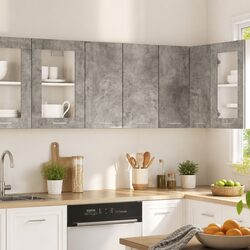Grey Engineered Wood Hanging Kitchen Cabinet