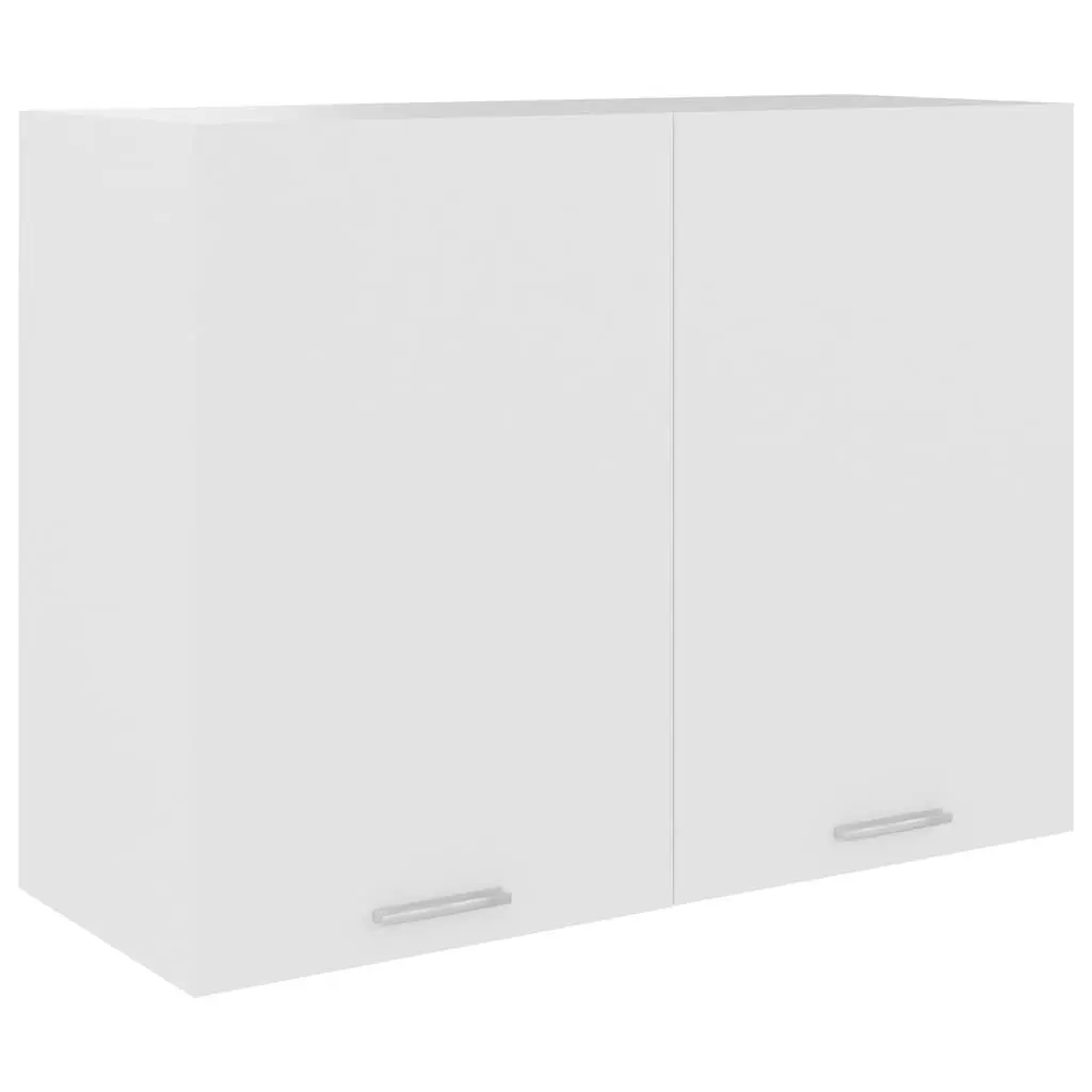 White Hanging Kitchen Storage Cabinet with Shelves 80x31x60cm