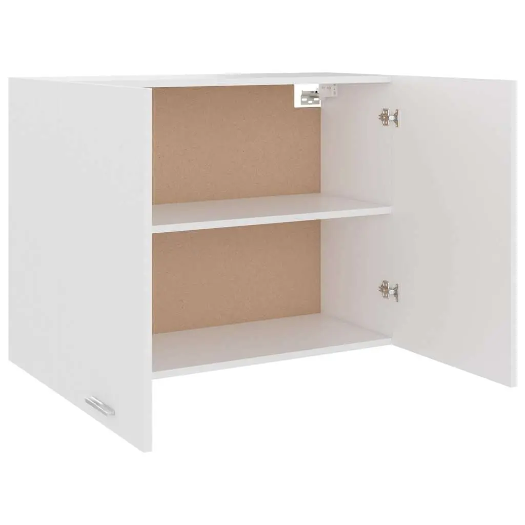 White Hanging Kitchen Storage Cabinet with Shelves 80x31x60cm