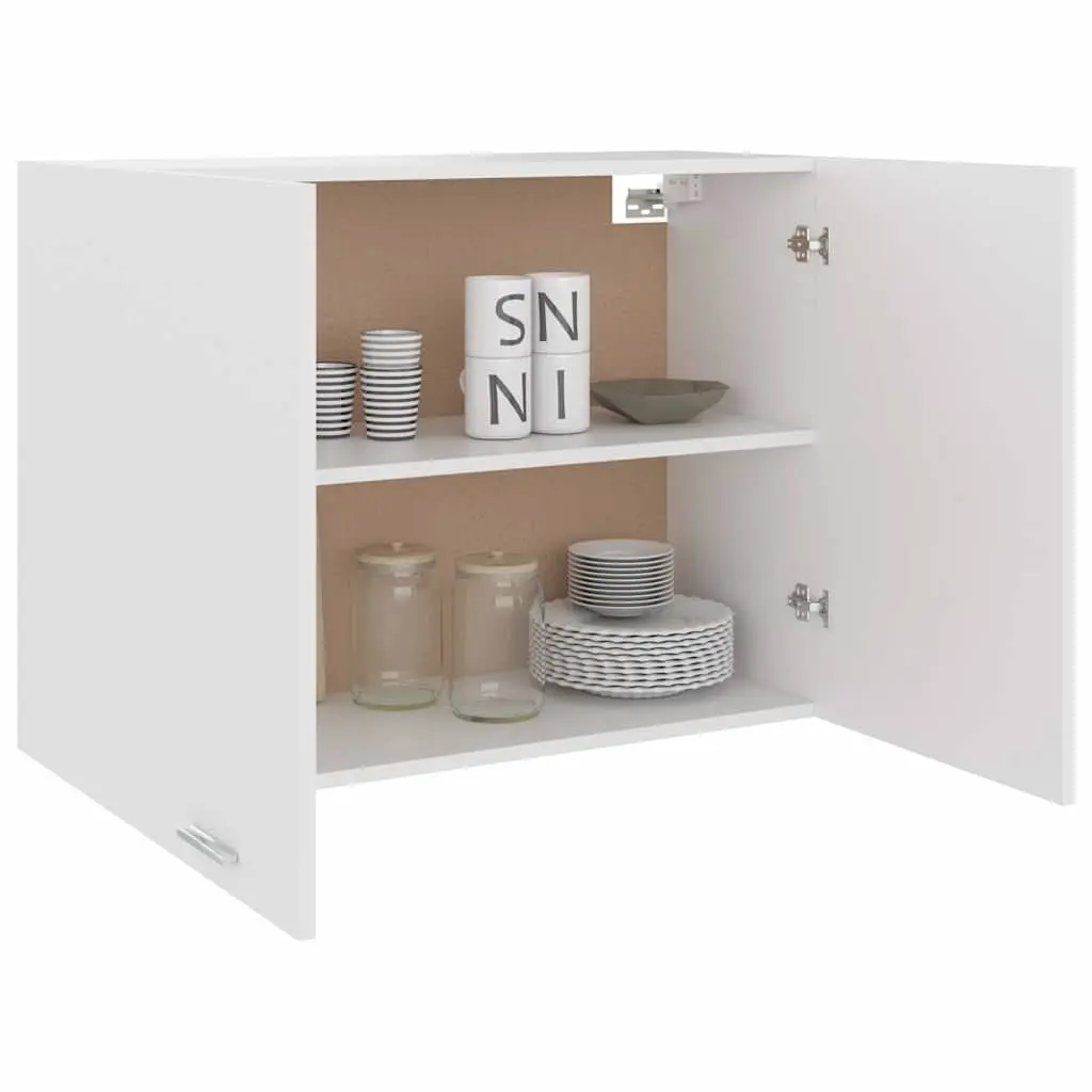 White Hanging Kitchen Storage Cabinet with Shelves 80x31x60cm