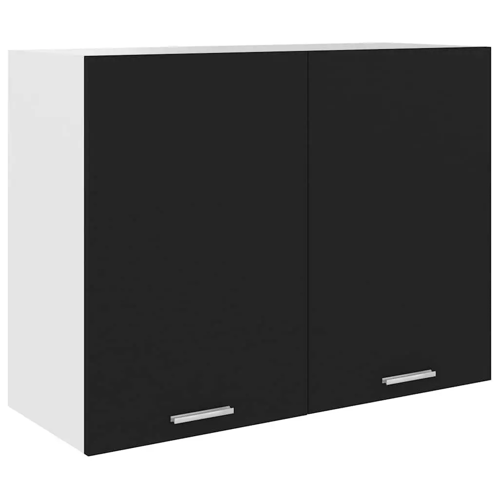 Black Kitchen Cabinet with Two Shelves
