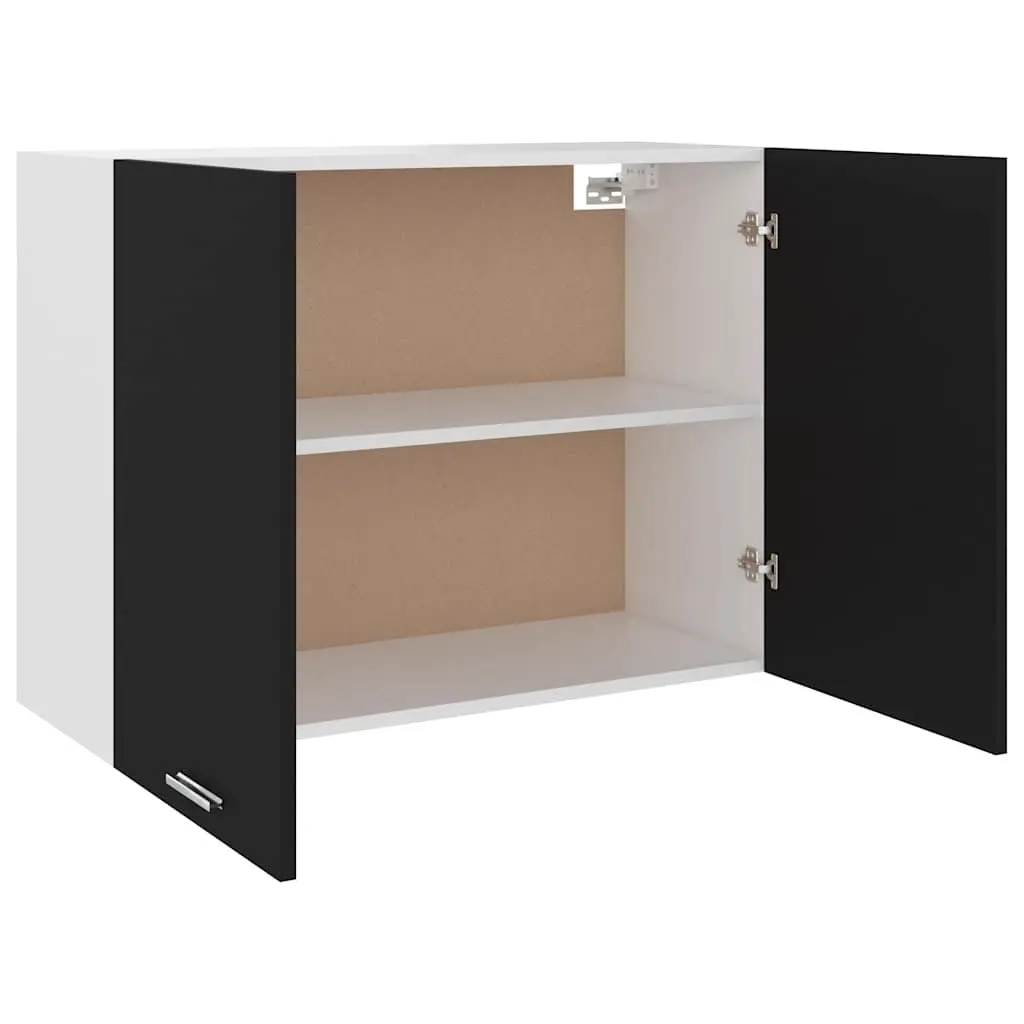 Black Kitchen Cabinet with Two Shelves
