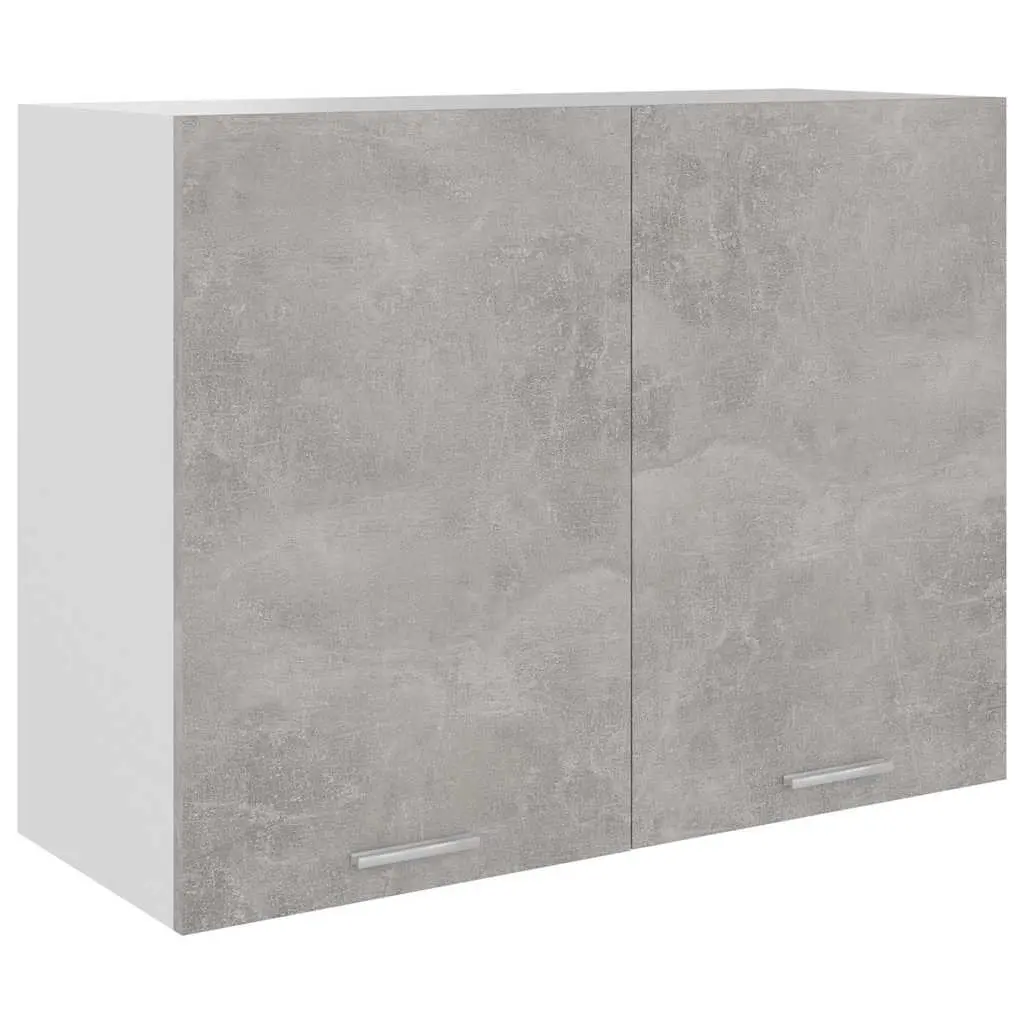 Hanging Kitchen Cabinet Grey Storage Unit 80W x 31D x 60H cm Engineered Wood