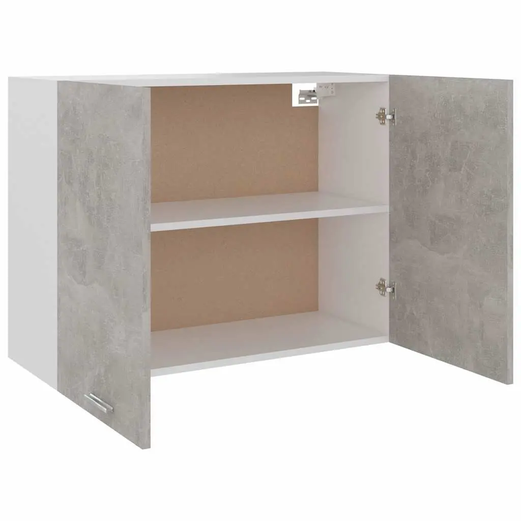 Hanging Kitchen Cabinet Grey Storage Unit 80W x 31D x 60H cm Engineered Wood
