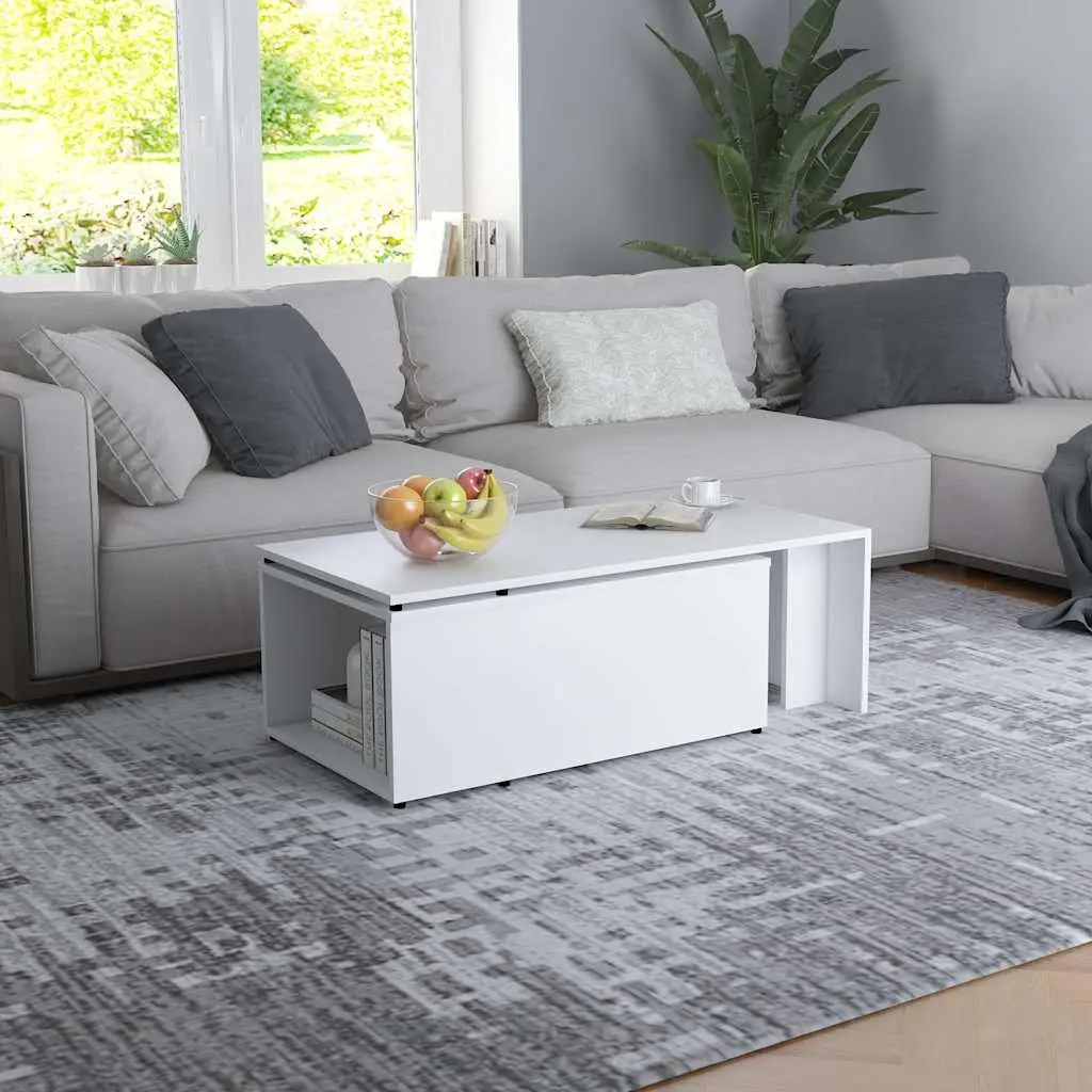 White Coffee Table 150x50x35 cm for Living Rooms