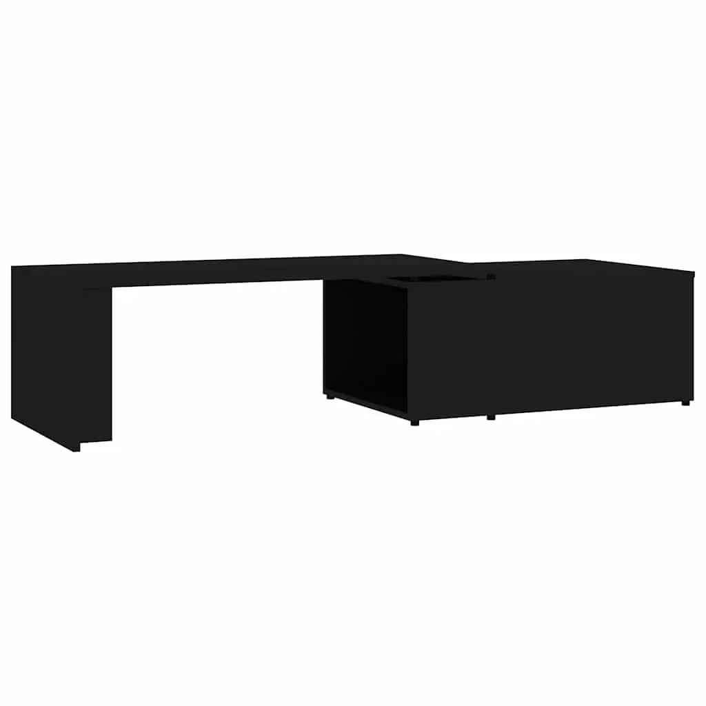 Black Engineered Wood Coffee Table for Living Spaces