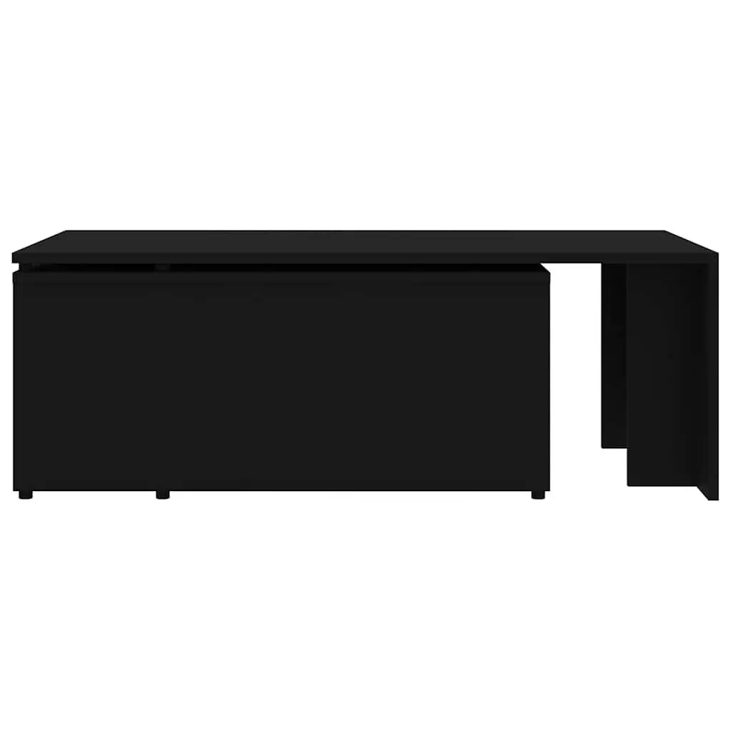 Black Engineered Wood Coffee Table for Living Spaces
