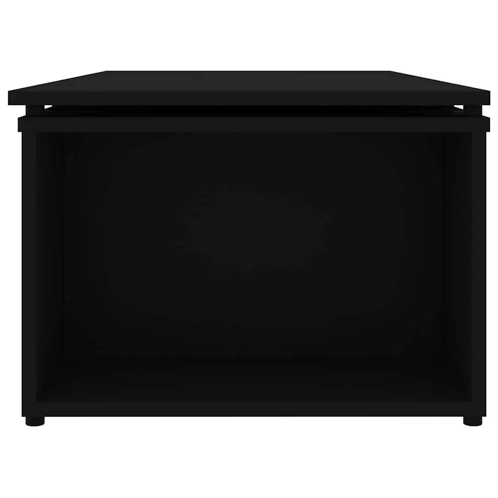 Black Engineered Wood Coffee Table for Living Spaces