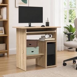 Sonoma Oak Desk with Open Shelf 80x45x74 cm