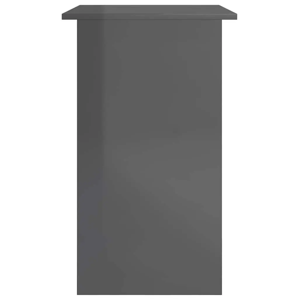 Office Desk High Gloss Grey Computer Workstation 80 x 45 x 74 cm Engineered Wood