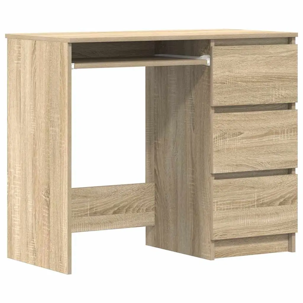 Brown Engineered Wood Desk 90x45x76cm with Drawer