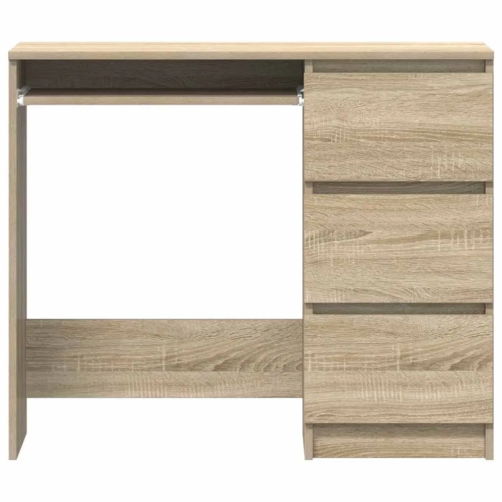Brown Engineered Wood Desk 90x45x76cm with Drawer