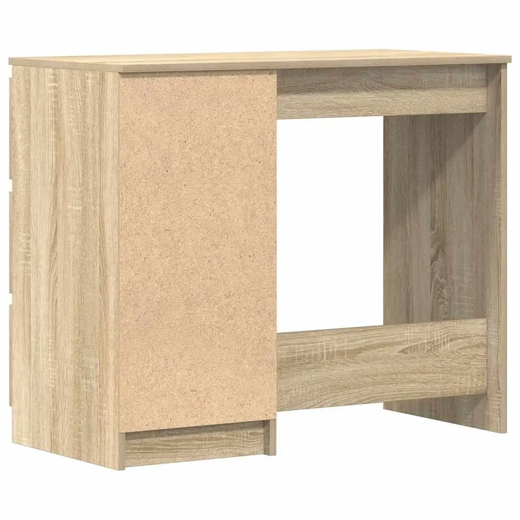 Brown Engineered Wood Desk 90x45x76cm with Drawer