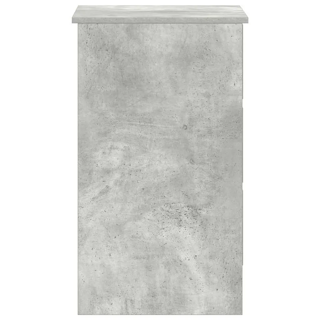 Concrete Grey Office Desk 90cm Engineered Wood Drawer Storage Compact