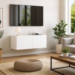 White Wall-Mounted TV Cabinet for Stylish Storage