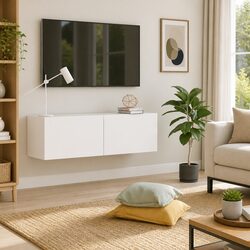 Elegant White Wall-Mounted TV Cabinet 100x30x30 cm