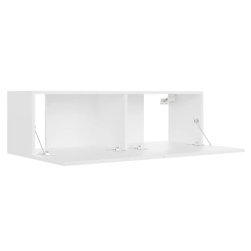 White Wall-Mounted TV Cabinet with Ample Storage
