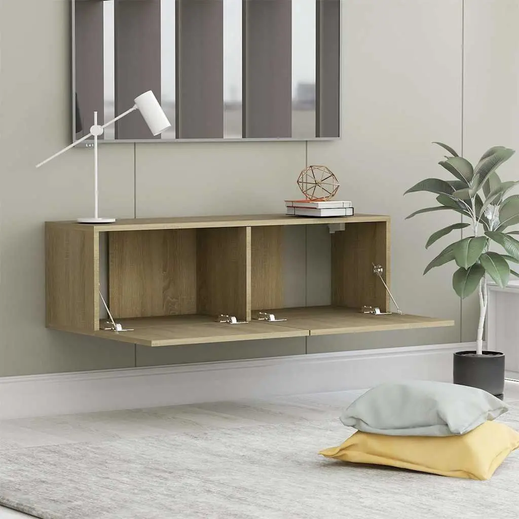 TV Cabinet Brown Wall-Mounted 100 x 30 x 30 cm Engineered Wood