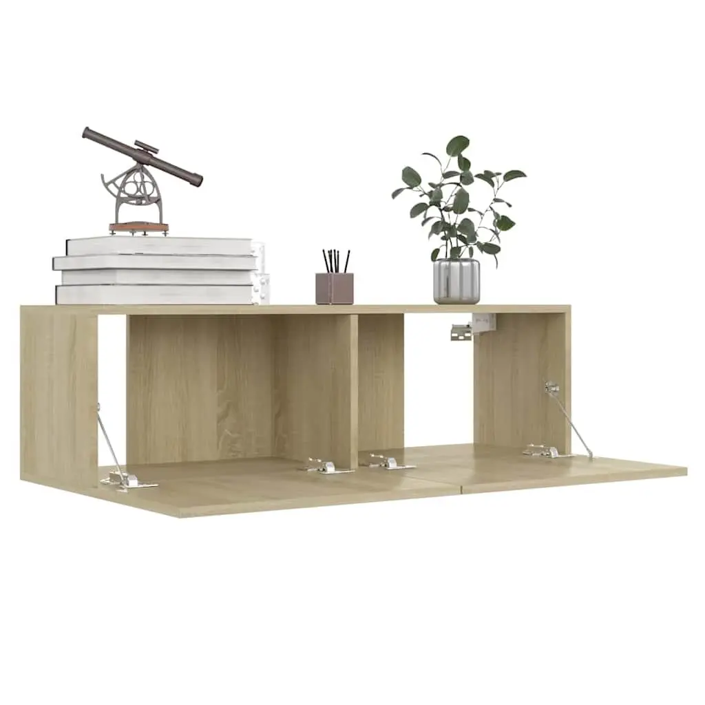 TV Cabinet Brown Wall-Mounted 100 x 30 x 30 cm Engineered Wood