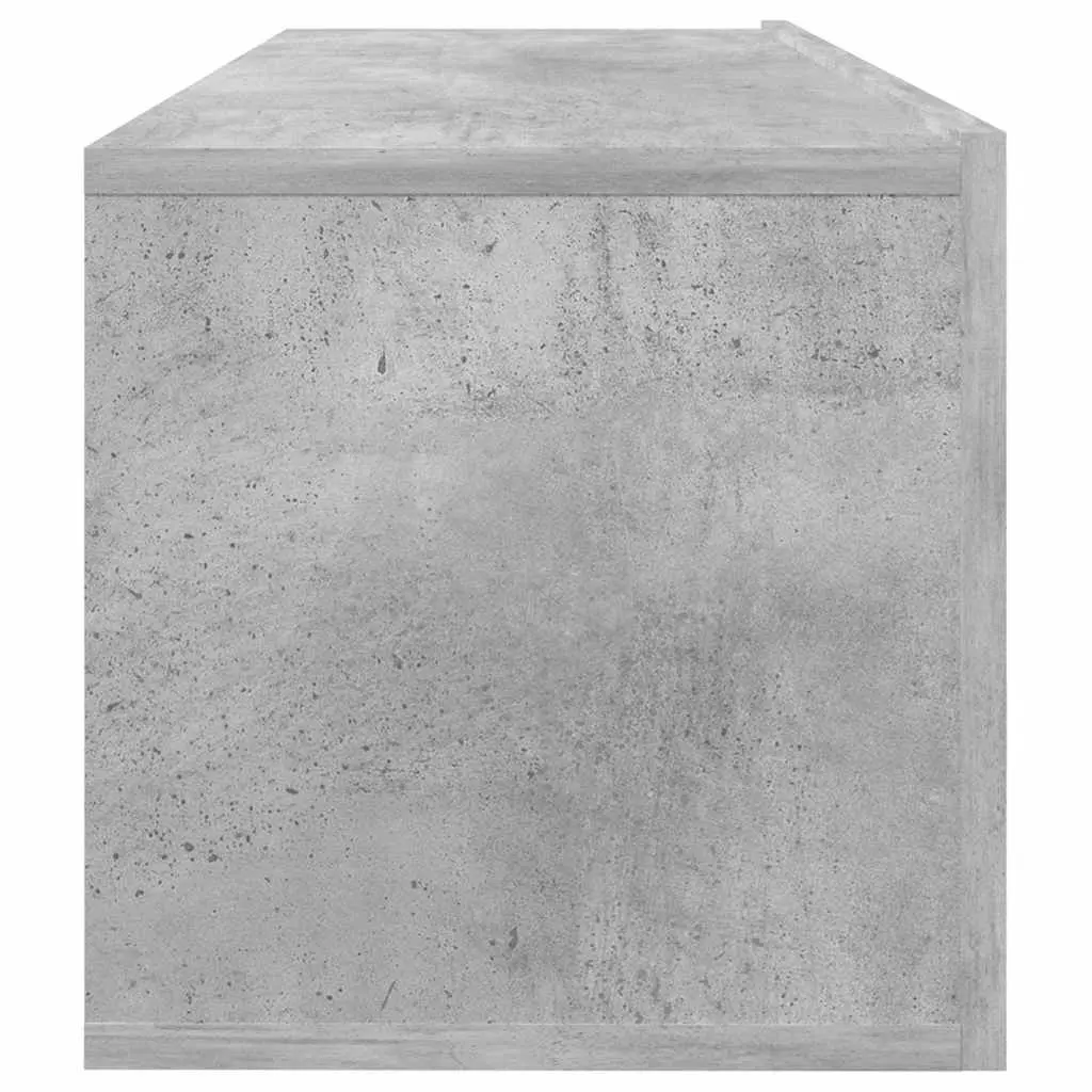Wall-Mounted TV Cabinet Grey 100x30x30 cm Engineered Wood Storage Unit Drop-Down Doors