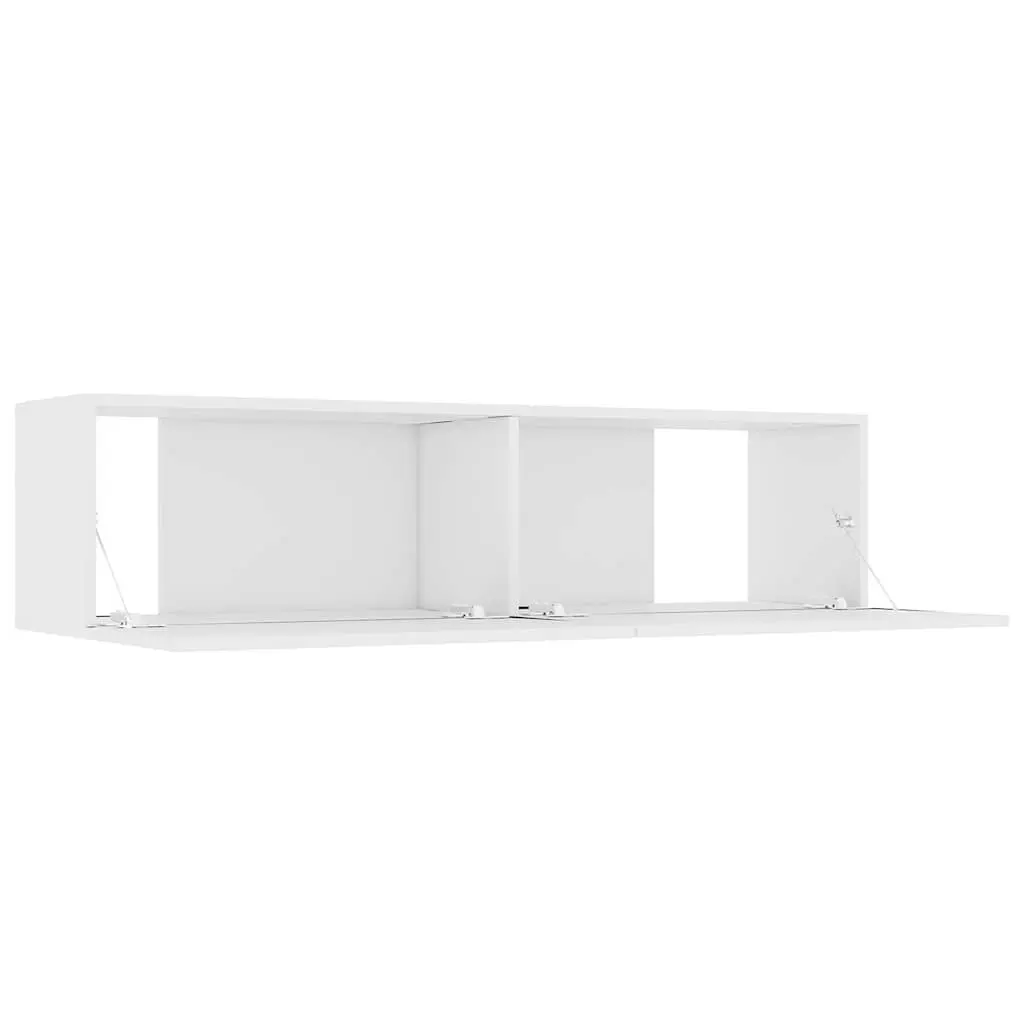 Wall-Mounted TV Cabinet White 120x30x30 cm Engineered Wood Storage Unit Drop-Down Doors