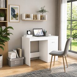 Inviting White Office Desk with Storage Cabinet 100x50x76 cm