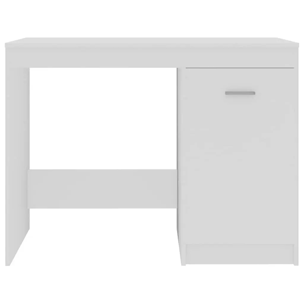 White Office Desk with Storage Cabinet 100x50x76 cm Writing Table Study