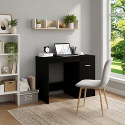 Stylish Black Office Desk with Storage for Modern Spaces
