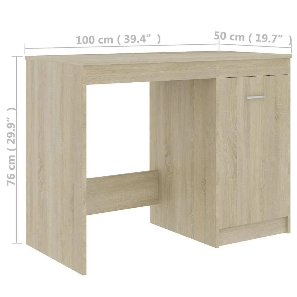 Brown Writing Table with Integrated Storage Cabinet