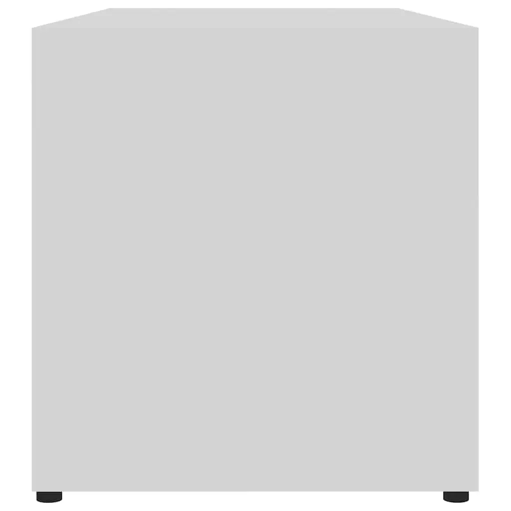 White Engineered Wood TV Cabinet with Drawers